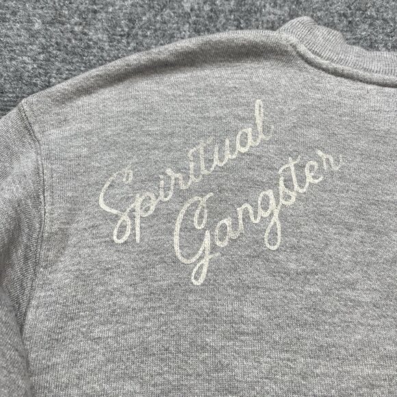 Spiritual Gangster Bardot Sweatshirt Womens XS French Terry Oversized Gray - Picture 3 of 7